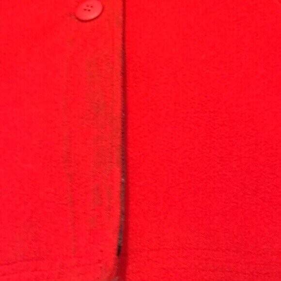 Vintage Penguin Red 100% Pure Wool Over Coat Plaid Lining Size 16 Made in USA - Picture 5 of 9